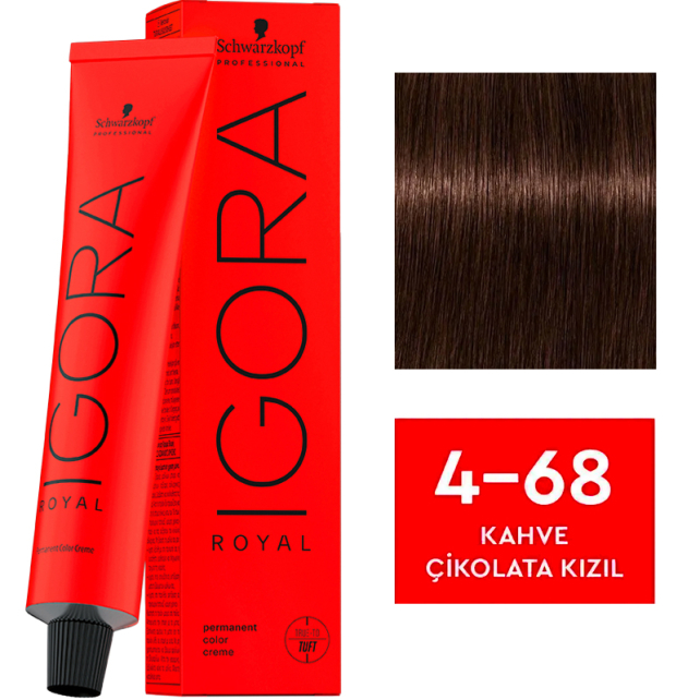 Igora Royal Permanet Color Creme - Saç Boyası No: 4-68 Kahve Çikolata Kızıl 60ml - 1