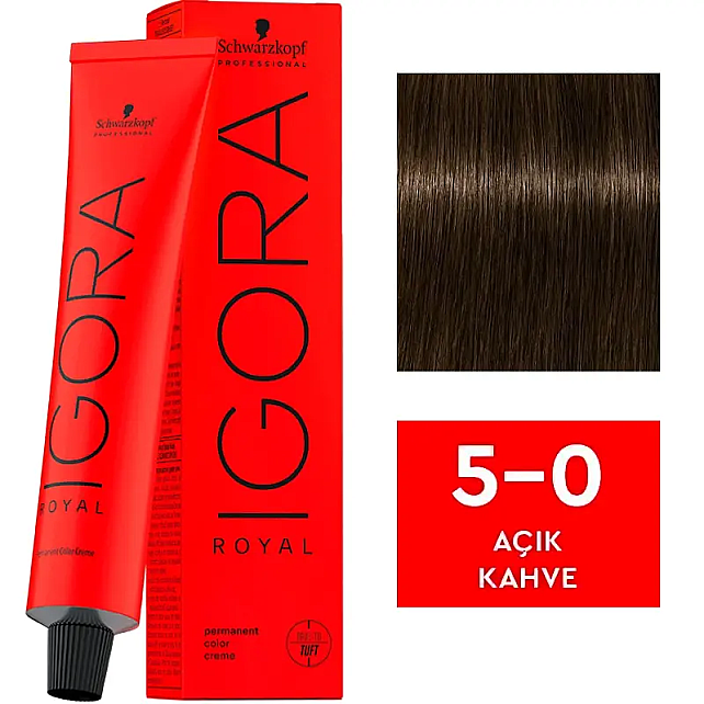 Igora Royal Permanet Color Creme - Saç Boyası No: 5-0 Açık Kahve 60ml - 1