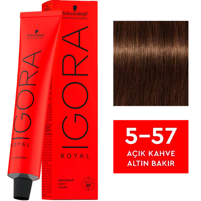 Igora Royal Permanet Color Creme - Saç Boyası No: 5-57 Açık Kahve Altın Bakır 60ml - 1
