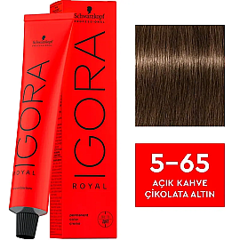Igora Royal Permanet Color Creme - Saç Boyası No: 5-65 Açık Kahve Çikolata Altın 60ml - Igora