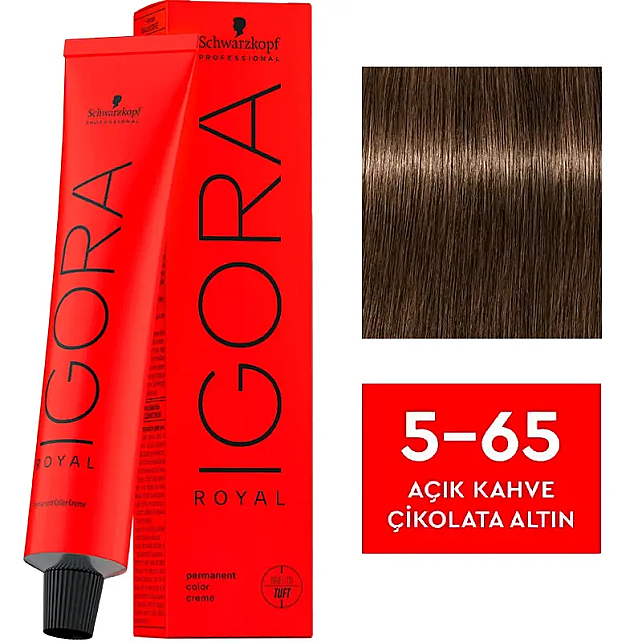 Igora Royal Permanet Color Creme - Saç Boyası No: 5-65 Açık Kahve Çikolata Altın 60ml - 1