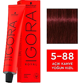 Igora Royal Permanet Color Creme - Saç Boyası No: 5-88 Açık Kahve Yoğun Kızıl 60ml - Igora
