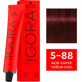 Igora Royal Permanet Color Creme - Saç Boyası No: 5-88 Açık Kahve Yoğun Kızıl 60ml - Igora