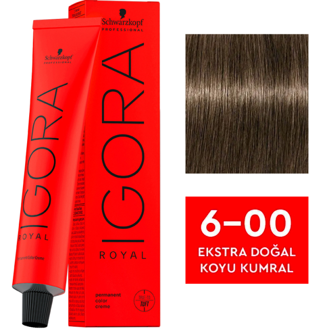 Igora Royal Permanet Color Creme - Saç Boyası No: 6-00 Ekstra Doğal Koyu Kumral 60ml - 1