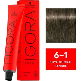Igora Royal Permanet Color Creme - Saç Boyası No: 6-1 Koyu Kumral Sandre 60ml - 1