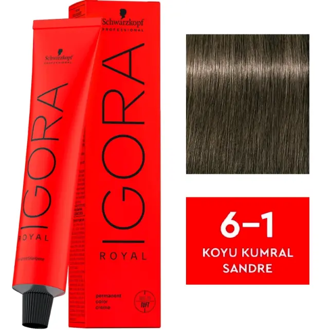 Igora Royal Permanet Color Creme - Saç Boyası No: 6-1 Koyu Kumral Sandre 60ml - 1