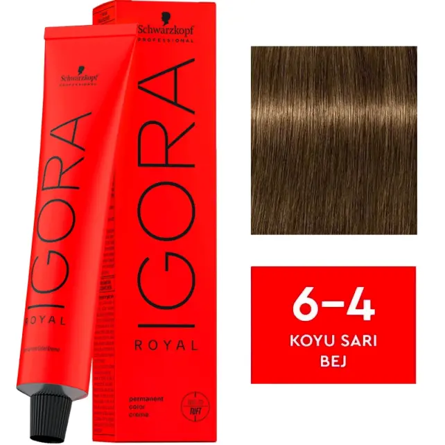 Igora Royal Permanet Color Creme - Saç Boyası No: 6-4 60ml Koyu Sarı Bej 60ml - 1