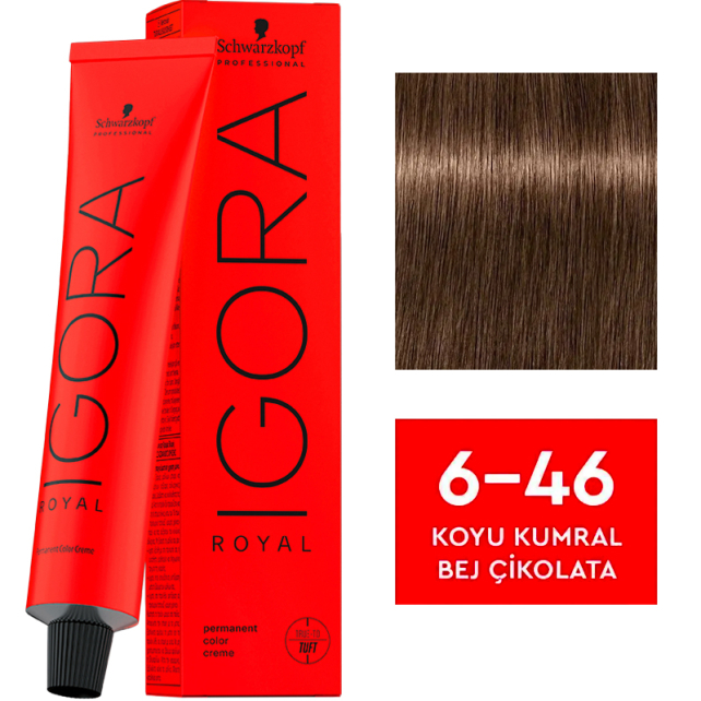 Igora Royal Permanet Color Creme - Saç Boyası No: 6-46 Koyu Kumral Bej Çikolata 60ml - 1
