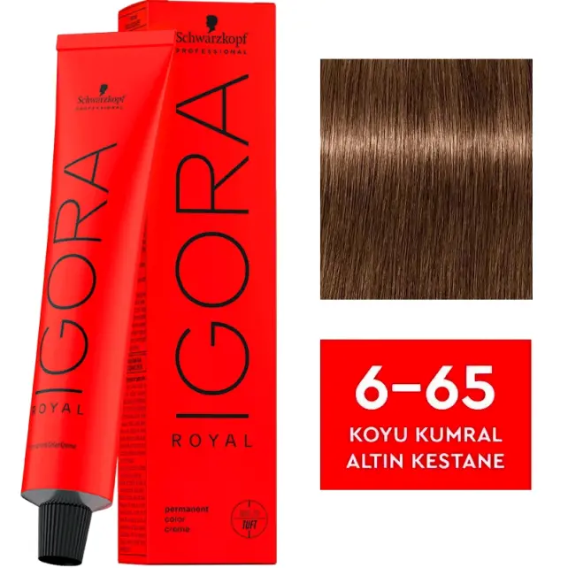 Igora Royal Permanet Color Creme - Saç Boyası No: 6-65 Koyu Kumral Altın Kestane 60ml - 1