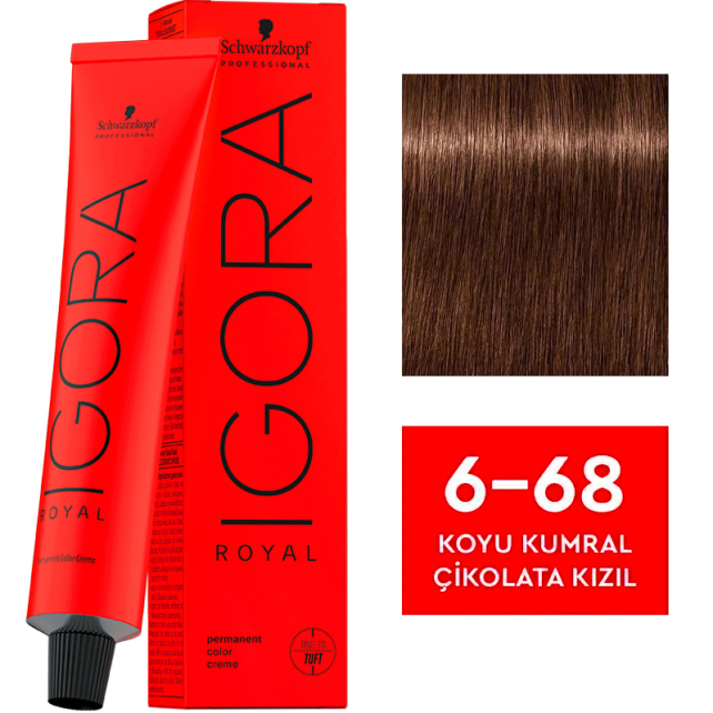 Igora Royal Permanet Color Creme - Saç Boyası No: 6-68 Koyu Kumral Çikolata Kızıl 60ml - 1