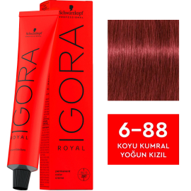 Igora Royal Permanet Color Creme - Saç Boyası No: 6-88 Koyu Kumral Yoğun Kızıl 60ml - Igora