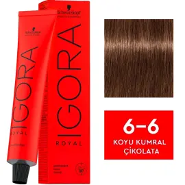 Igora Royal Permanet Color Creme - Saç Boyası No: 6.6 Koyu Kumral Çikolata 60ml - 1