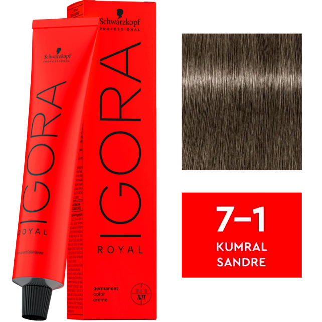 Igora Royal Permanet Color Creme - Saç Boyası No: 7-1 Kumral Sandre 60ml - 1