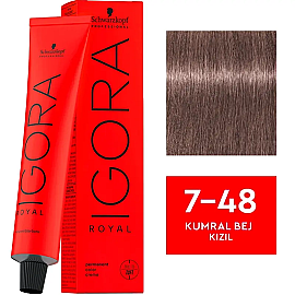 Igora Royal Permanet Color Creme - Saç Boyası No: 7-48 Kumral Bej Kızıl 60ml - Igora