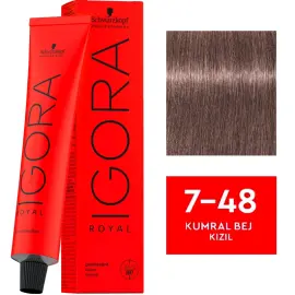 Igora Royal Permanet Color Creme - Saç Boyası No: 7-48 Kumral Bej Kızıl 60ml - 1