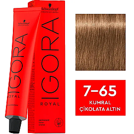 Igora Royal Permanet Color Creme - Saç Boyası No: 7-65 Kumral Çikolata Altın 60ml - 1