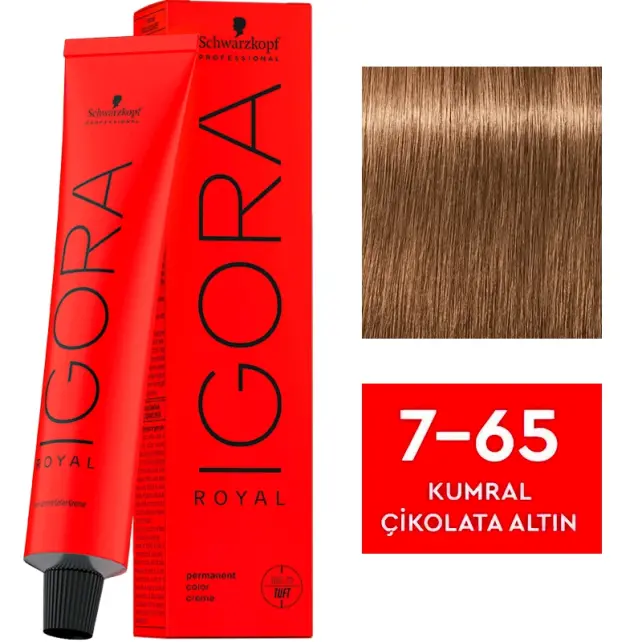 Igora Royal Permanet Color Creme - Saç Boyası No: 7-65 Kumral Çikolata Altın 60ml - 1