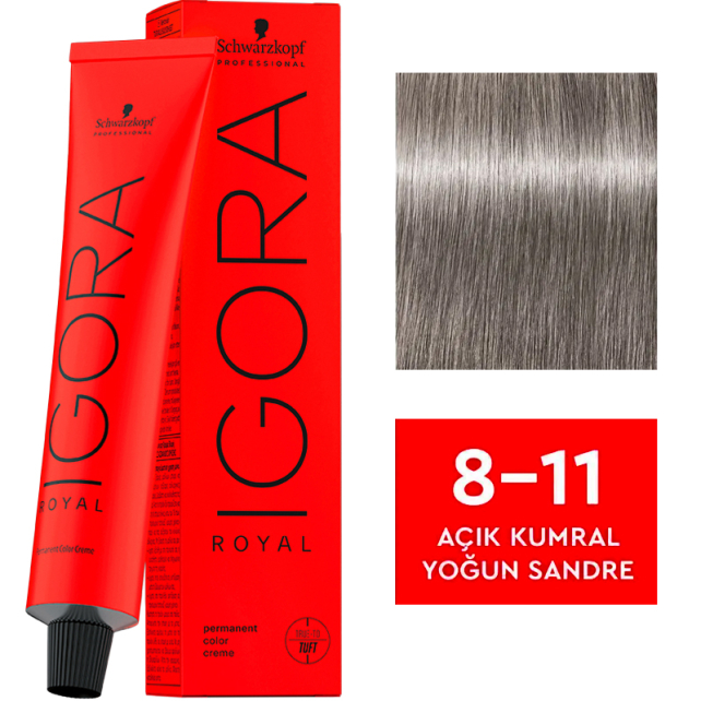 Igora Royal Permanet Color Creme - Saç Boyası No: 8-11 Açık Kumral Yoğun Sandre 60ml - 1