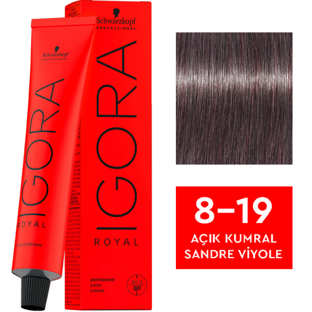 Igora Royal Permanet Color Creme - Saç Boyası No: 8-19 Açık Kumral Sandra Viyole 60ml - 1