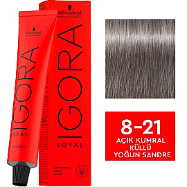 Igora Royal Permanet Color Creme - Saç Boyası No: 8-21 Açık Kumral Küllü Yoğun Sandre 60ml - Igora