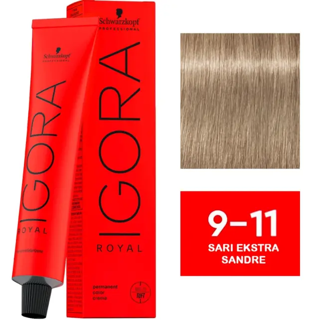 Igora Royal Permanet Color Creme - Saç Boyası No: 9-11 Sarı Ekstra Sandre 60ml - 1