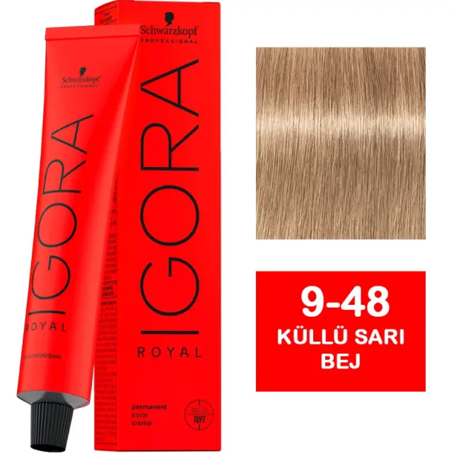 Igora Royal Permanet Color Creme - Saç Boyası No: 9-48 Küllü Sarı Bej 60ml - 1