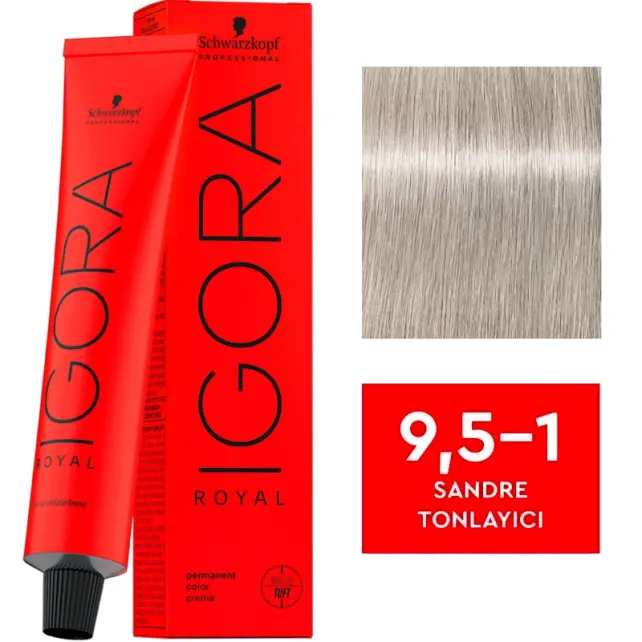 Igora Royal Permanet Color Creme - Saç Boyası No: 9,5-1 Sandre Tonlayıcı 60ml - 1