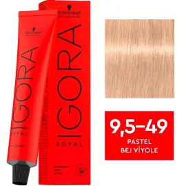 Igora Royal Permanet Color Creme - Saç Boyası No: 9,5-49 Pastel Bej Viyole 60ml - Igora