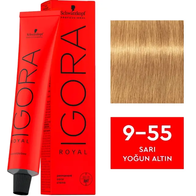 Igora Royal Permanet Color Creme - Saç Boyası No: 9-55 Sarı Yoğun Altın 60ml - 1