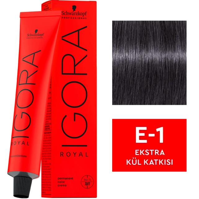 Igora Royal Permanet Color Creme - Saç Boyası No: E-1 Ekstra Kül Katkısı 60ml - 1