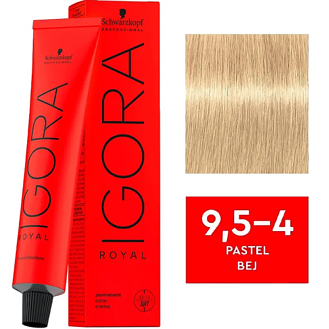 Igora Royal Permanet Color Creme - Tüp Saç Boyası No: 9,5-4 Pastel Bej 60ml - 1