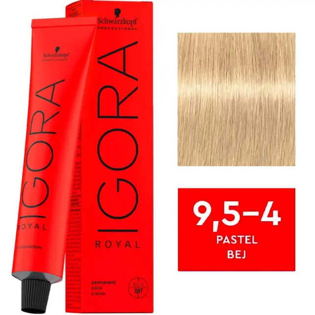 Igora Royal Permanet Color Creme - Tüp Saç Boyası No:9,5-4 Pastel Bej 60ml - 1