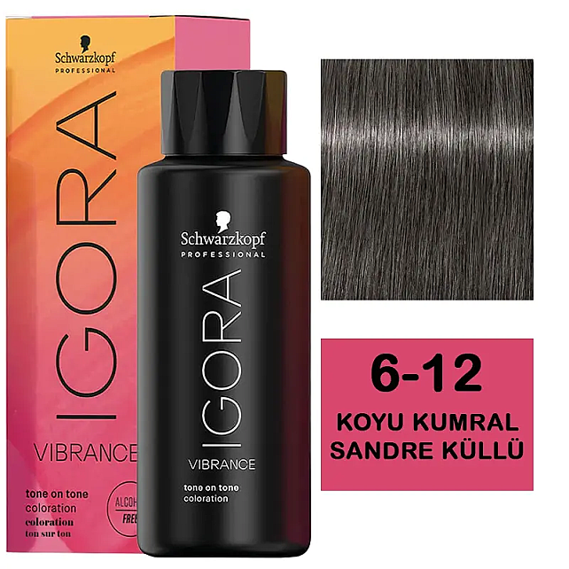 Igora Vibrance Tone On Tone Coloration - Saç Boyası No: 6-12 Koyu Kumral Sandre Küllü 60ml - 1