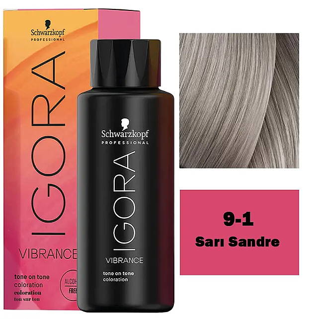 Igora Vibrance Tone On Tone Coloration - Saç Boyası No: 9-1 Sarı Sandre 60ml - 1