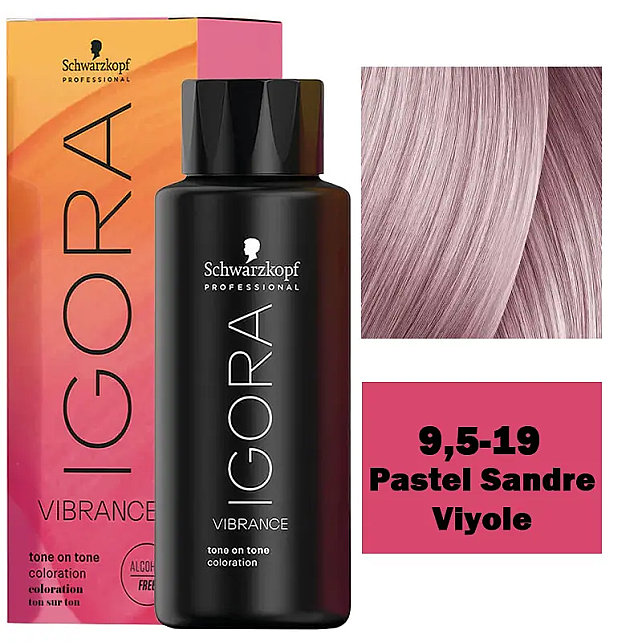 Igora Vibrance Tone On Tone Coloration - Saç Boyası No: 9,5-19 Pastel Sandre Viyole 60ml - 1