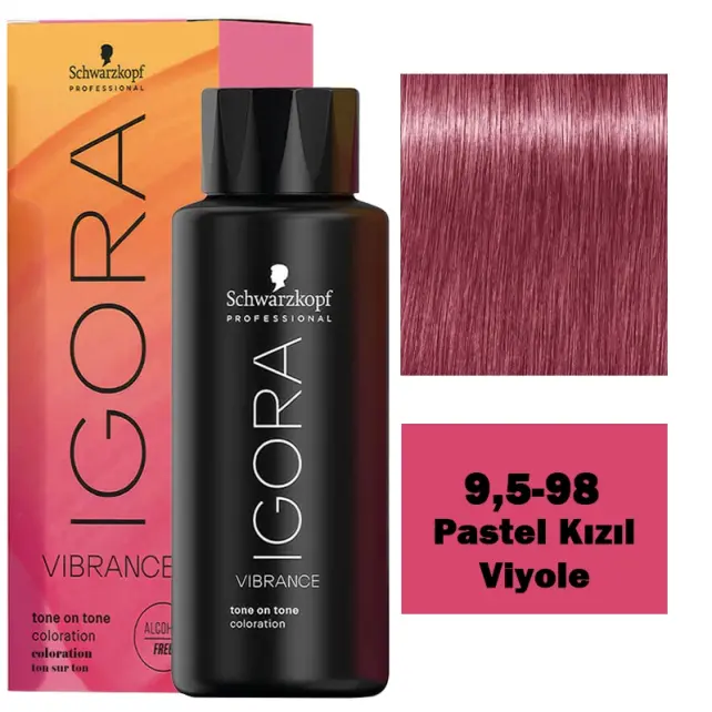 Igora Vibrance Tone On Tone Coloration - Saç Boyası No: 9.5 - 98 Viyole Kızıl Tonlayıcı 60ml - 1