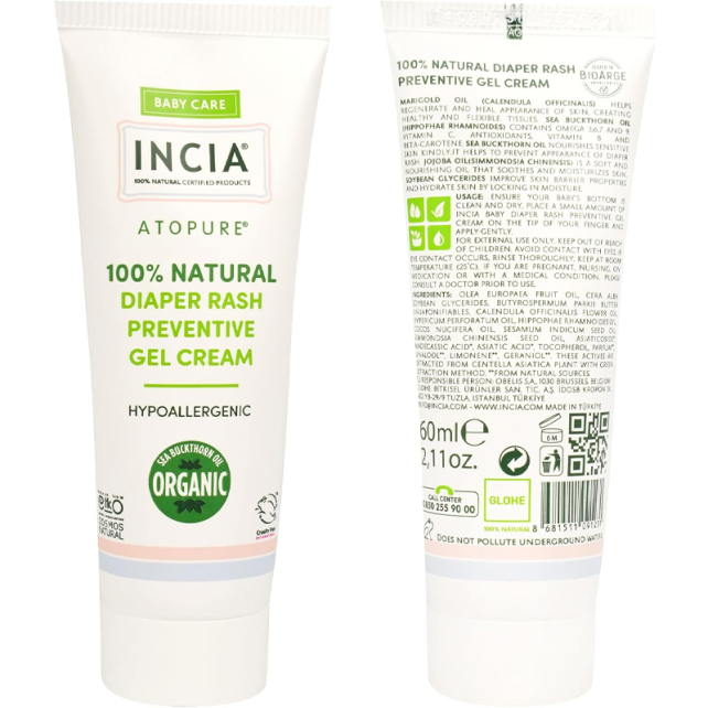 Incia Baby Care Diaper Rash Preventive Gel Cream - Bebek Pişik Kremi 60ml - 2