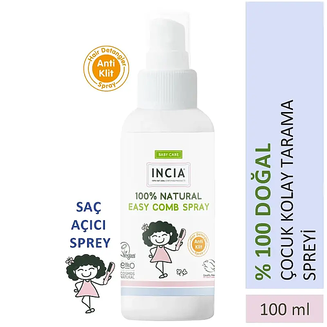 Incia Baby Care Natural Easy Comb - Kolay Saç Tarama Spreyi 100ml - 5