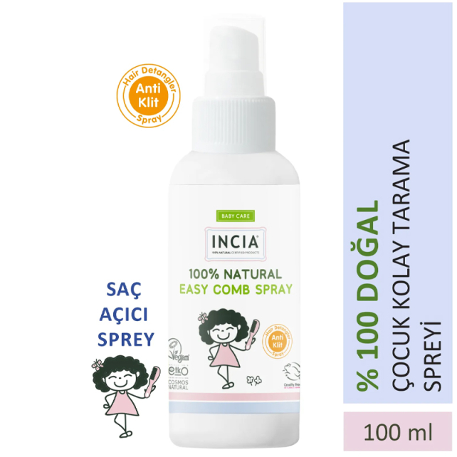 Incia Baby Care Natural Easy Comb - Kolay Saç Tarama Spreyi 100ml - 5