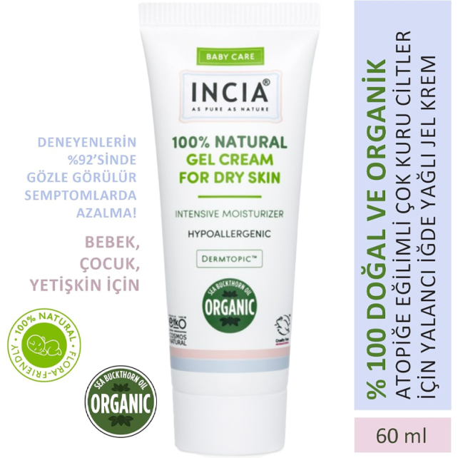 Incia Baby Care Natural Gel Cream For Dry Skin - Nemlendirici Bebek Kremi 60ml - 2