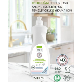 Incia Baby Dishwashing Liquid Soap - Doğal Bebek Bulaşık Sabunu 500ml - 4