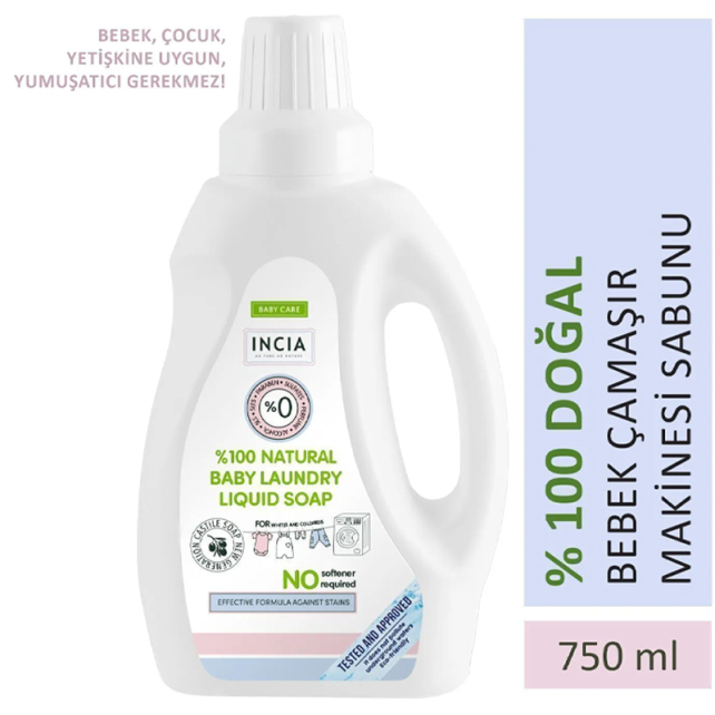 Incia Baby Laundry Liquid Soap - Bebek Çamaşır Sabunu 750ml - 5