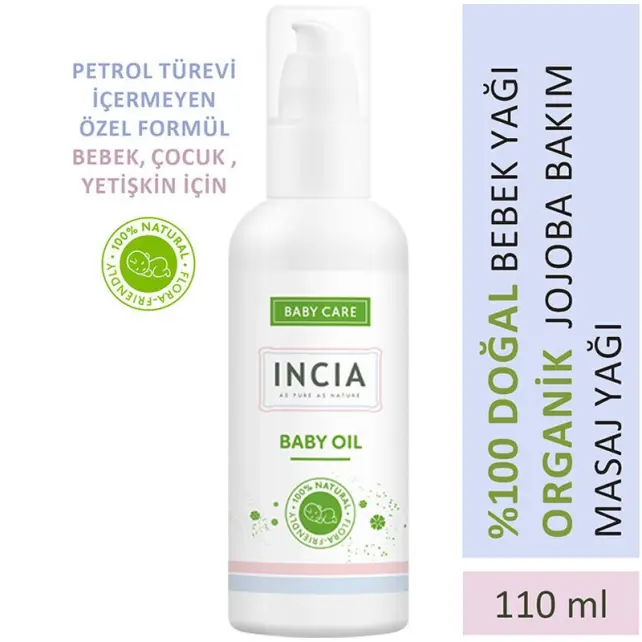 Incia Baby Oil - Doğal Bebek Yağı 110ml - 4