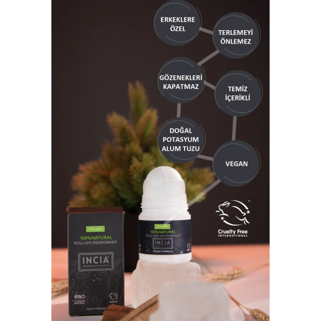 Incia For Men Natural - Doğal Roll-On Deodorant 50ml - 3