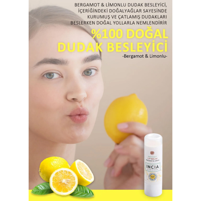 Incia Kids Lip Balm Cheerful Lemon - Limonlu Besleyici Dudak Kremi 6g - 4