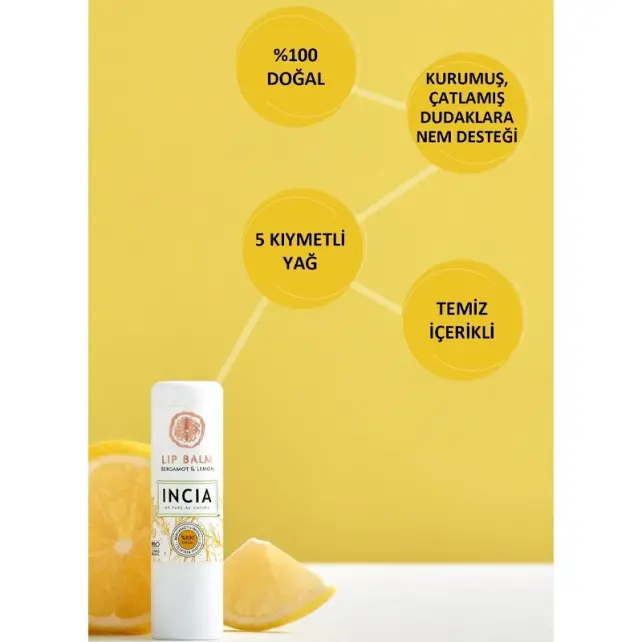Incia Kids Lip Balm Cheerful Lemon - Limonlu Besleyici Dudak Kremi 6g - 3