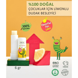 Incia Kids Lip Balm Lemon - Limonlu Doğal Dudak Besleyici 6g - 2