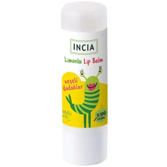 Incia Kids Lip Balm Lemon - Limonlu Doğal Dudak Besleyici 6g - 1