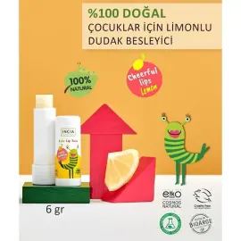 Incia Kids Lip Balm Lemon - Limonlu Doğal Dudak Besleyici 6g - 2