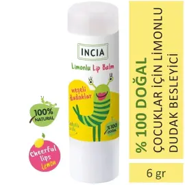 Incia Kids Lip Balm Lemon - Limonlu Doğal Dudak Besleyici 6g - 5